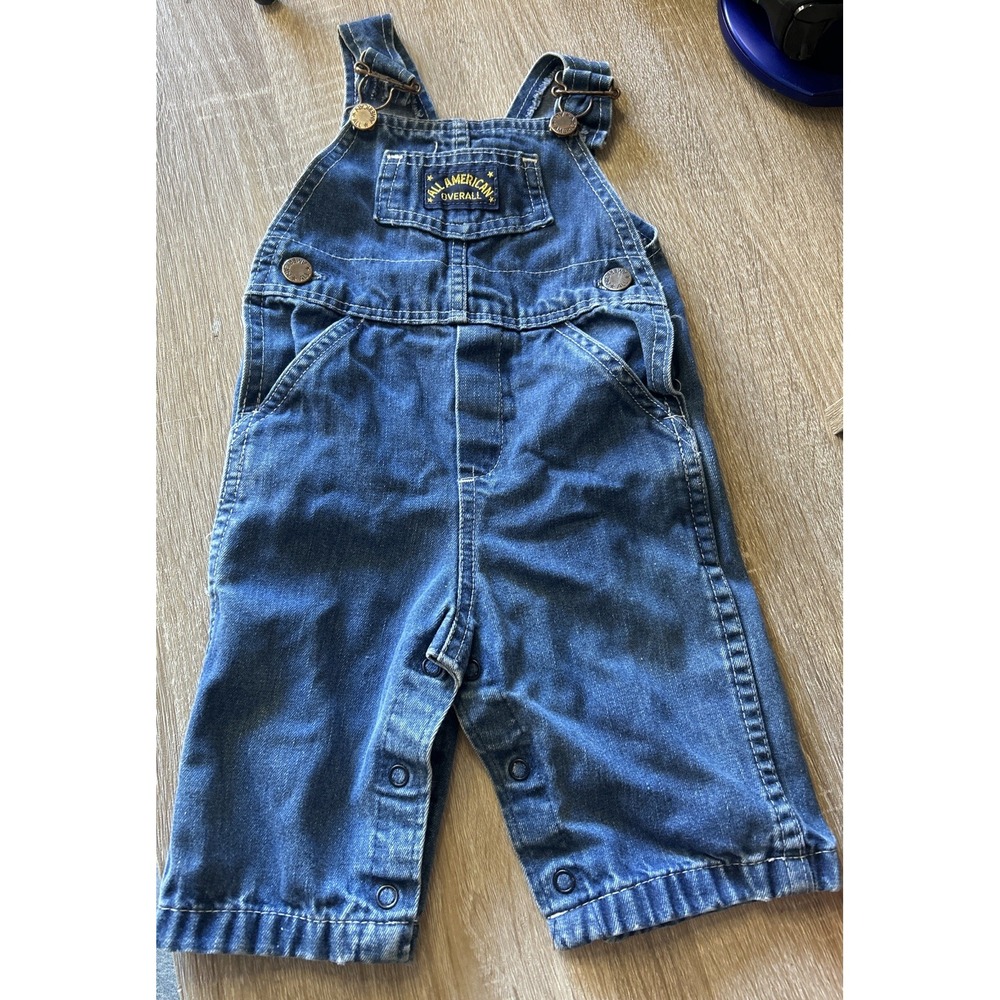 Vintage Baby Health Tex All American Overalls Denim Size 6 Months